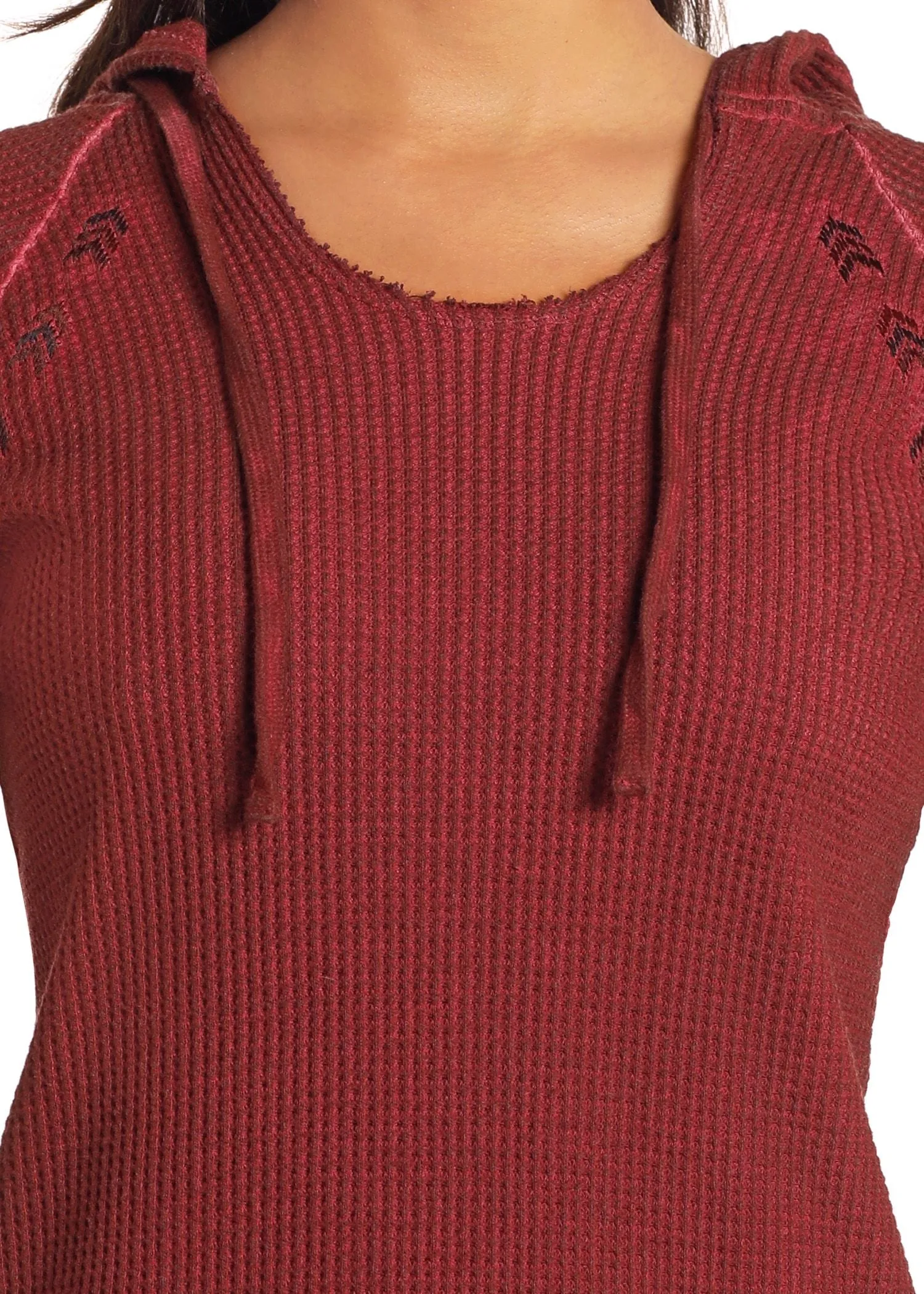 Women's Panhandle Wine Waffle Knit Hoodie