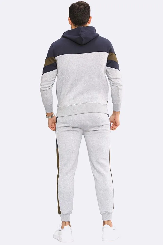Y Panelled Fleece Hoodie & Joggers Set